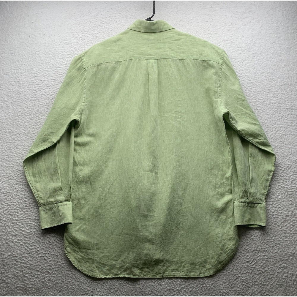 VTG Peter Millar Button Up Shirt Mens Medium M Golf Green Linen Blend Cassique - Picture 7 of 13